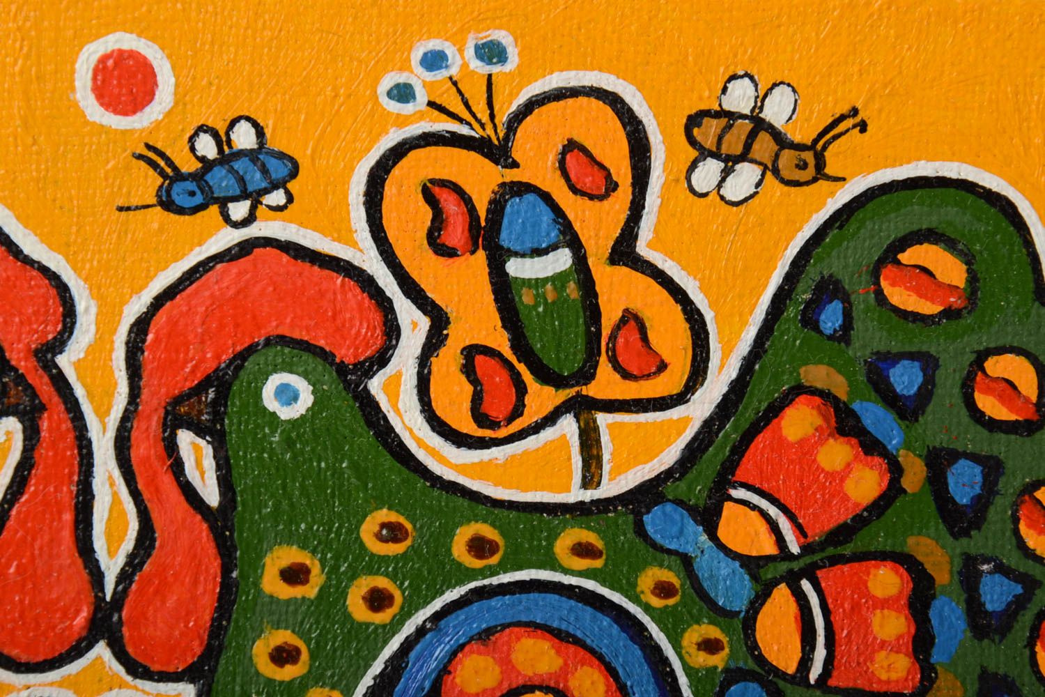 Grelles modernes Gemälde mit Ölfarben zwei Truthähne künstlerissche Handarbeit foto 3
