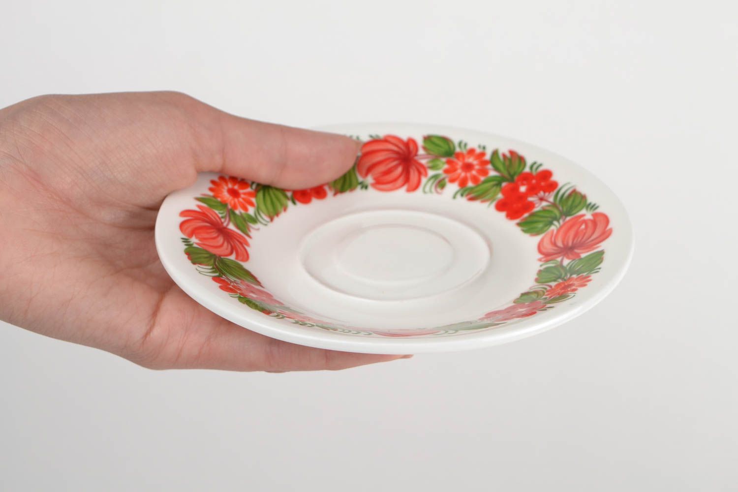 Handmade saucer porcelain saucer unusual dishes kitchen accessories decor ideas photo 2