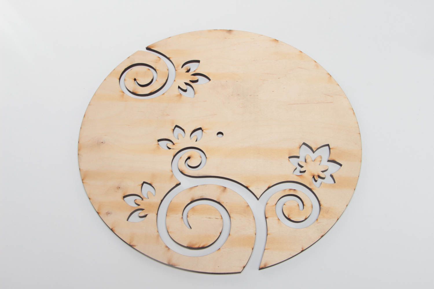 Runder schöner ausgeschnitzter handmade Uhr Rohling aus Holz für Decoupage foto 2