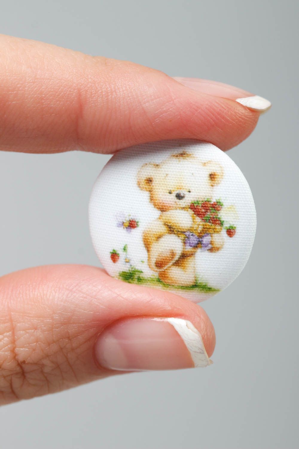 Handmade buttons stylish plastic button printed fabric button gifts for her photo 5