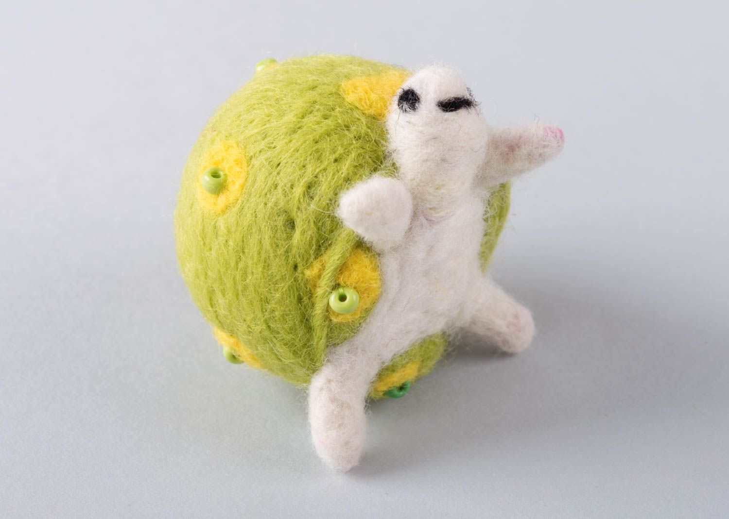 Little handmade felt turtle woolen soft toy designer interior toy for children photo 4