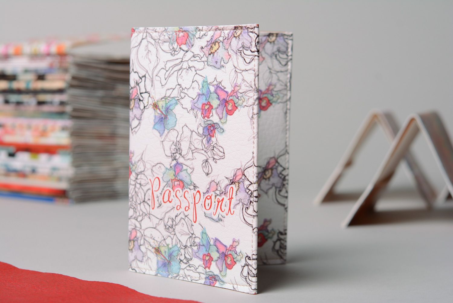 Funda de pasaporte con estampado floral hecha a mano funda para pasaporte foto 1