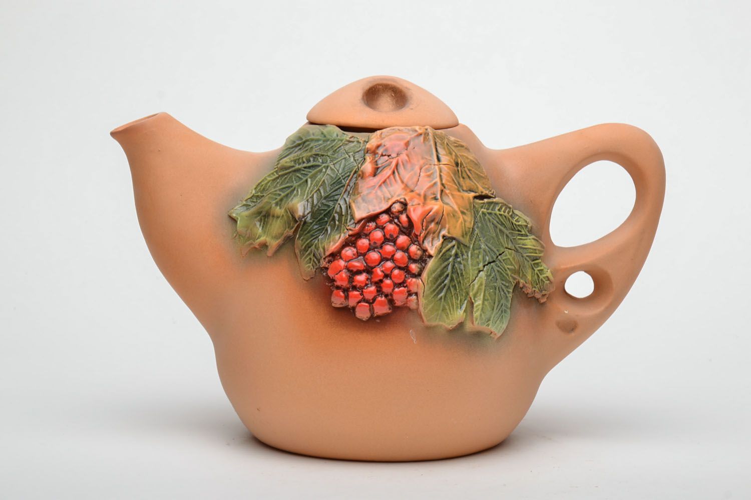 Ceramic teapot with lid Guelder Rose photo 2
