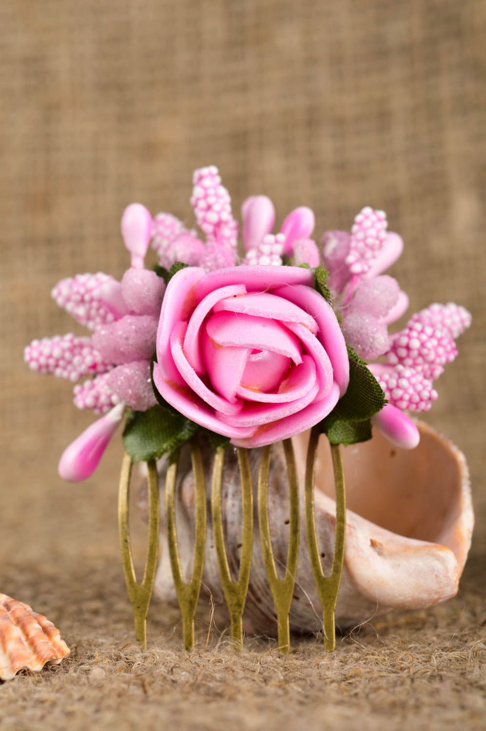 Handmade designer tender accessory beautiful cute hair comb flower hair comb photo 1