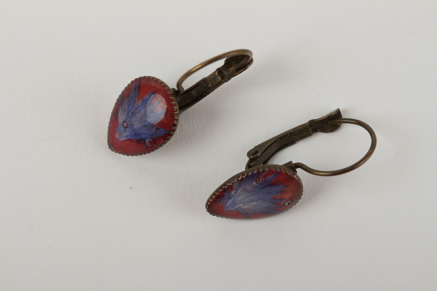 Botanic earrings handmade stylish long earrings stylish earrings with flowers photo 2