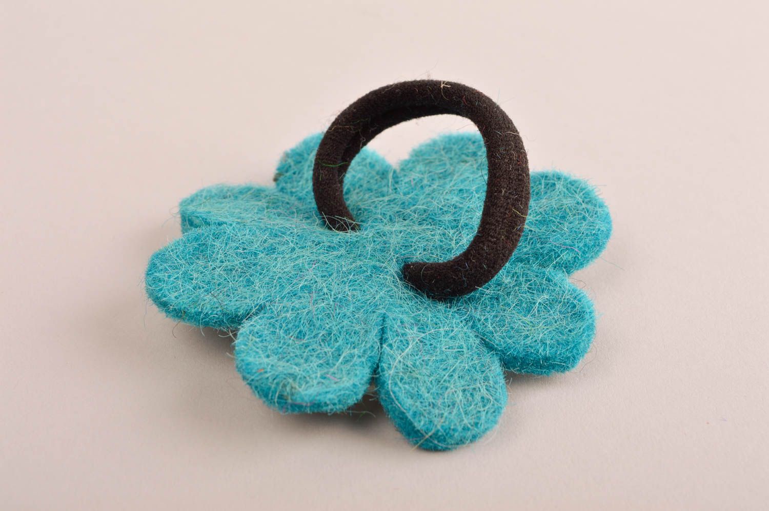 Резинки для волос ручной работы аксессуар для волос резинка с цветком голубым фото 5
