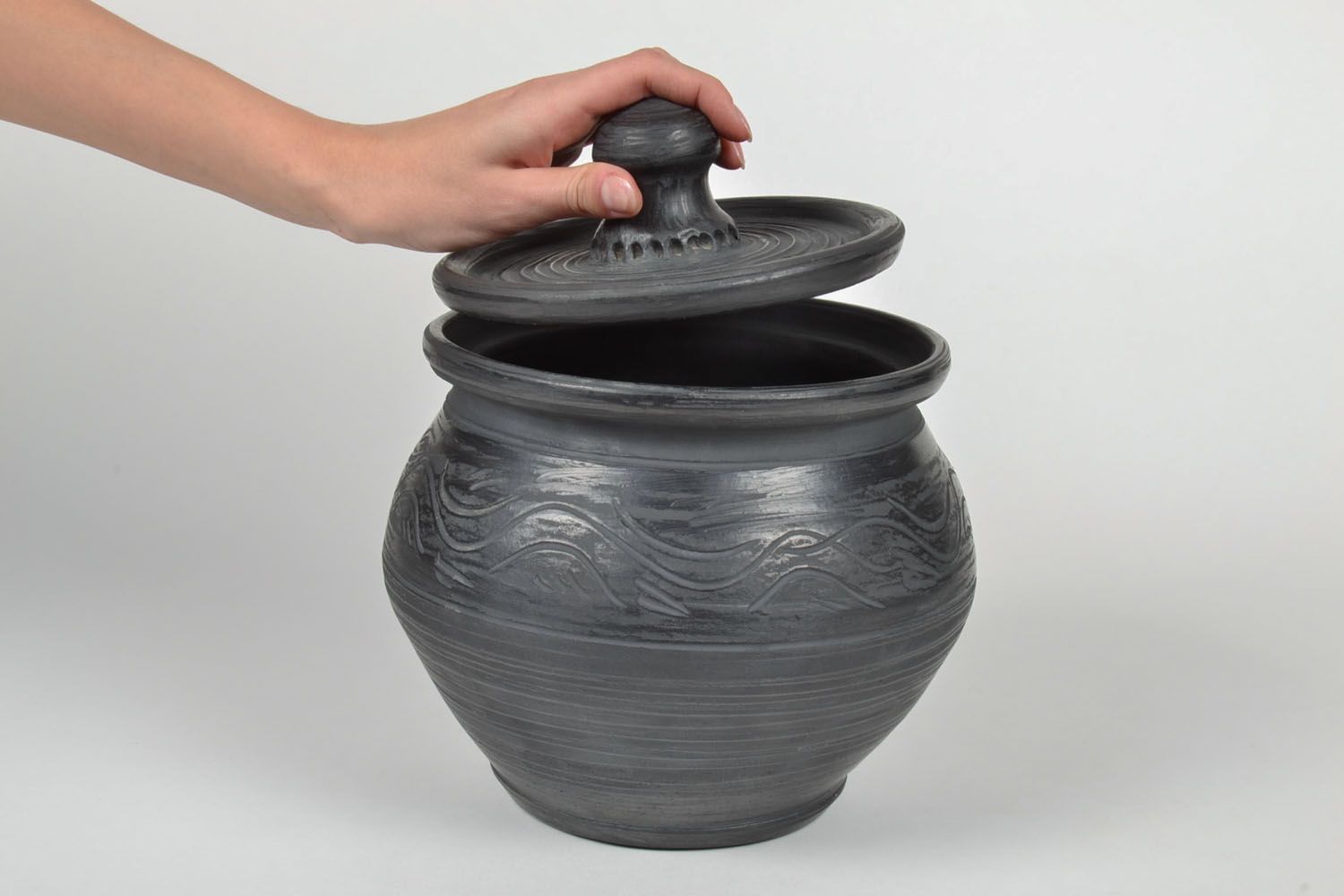 Pot à cuire en céramique fait main photo 5
