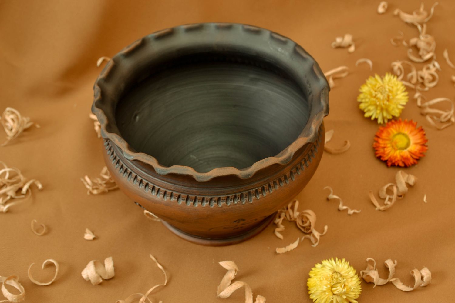 Handmade ceramic bowl 1,5 liters photo 1