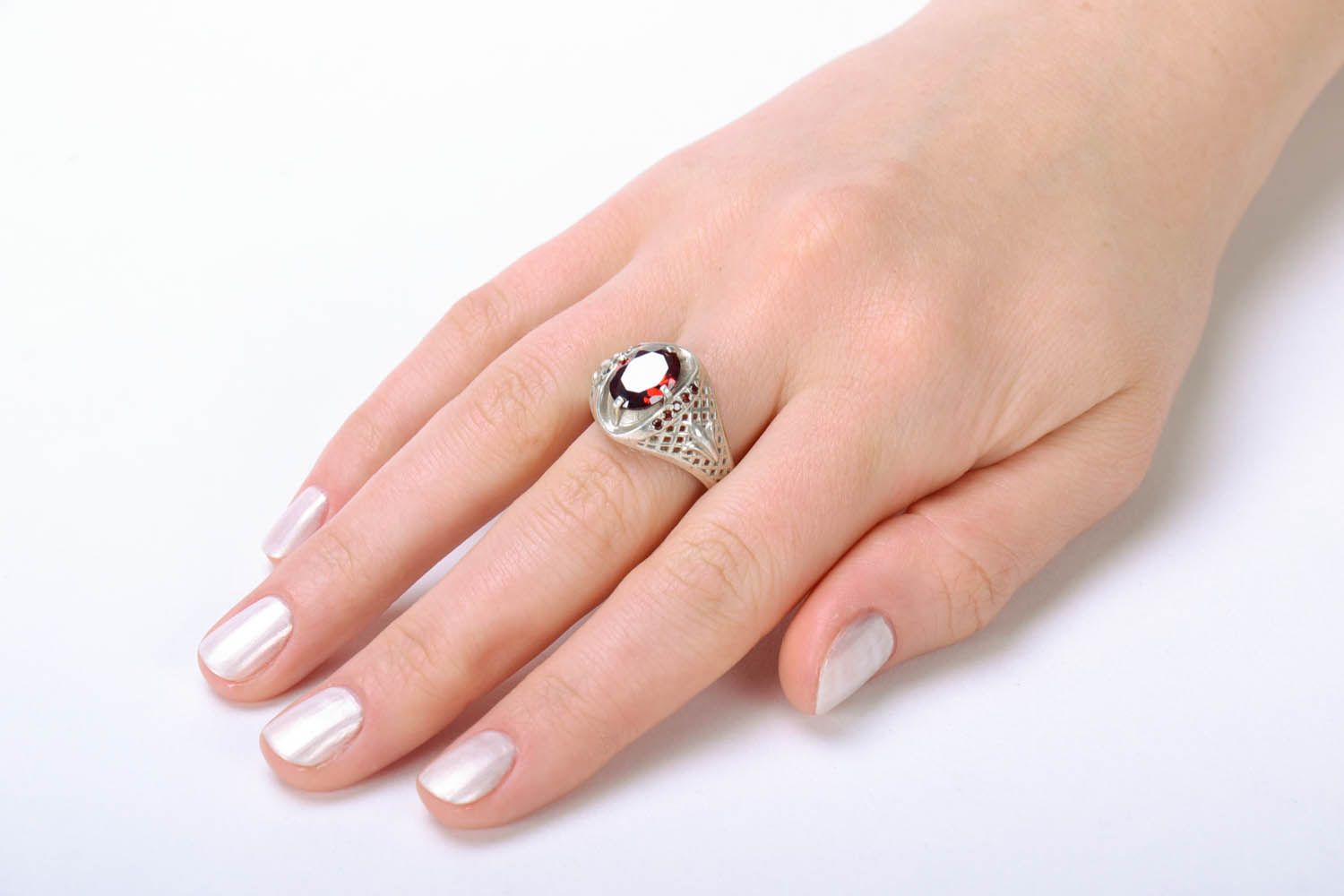 Women's silver seal ring photo 5