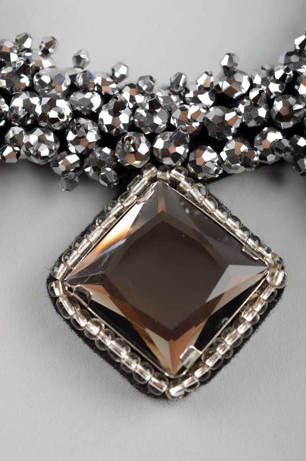 Collier strass cristaux Bijou fait main massif design original Cadeau femme photo 3