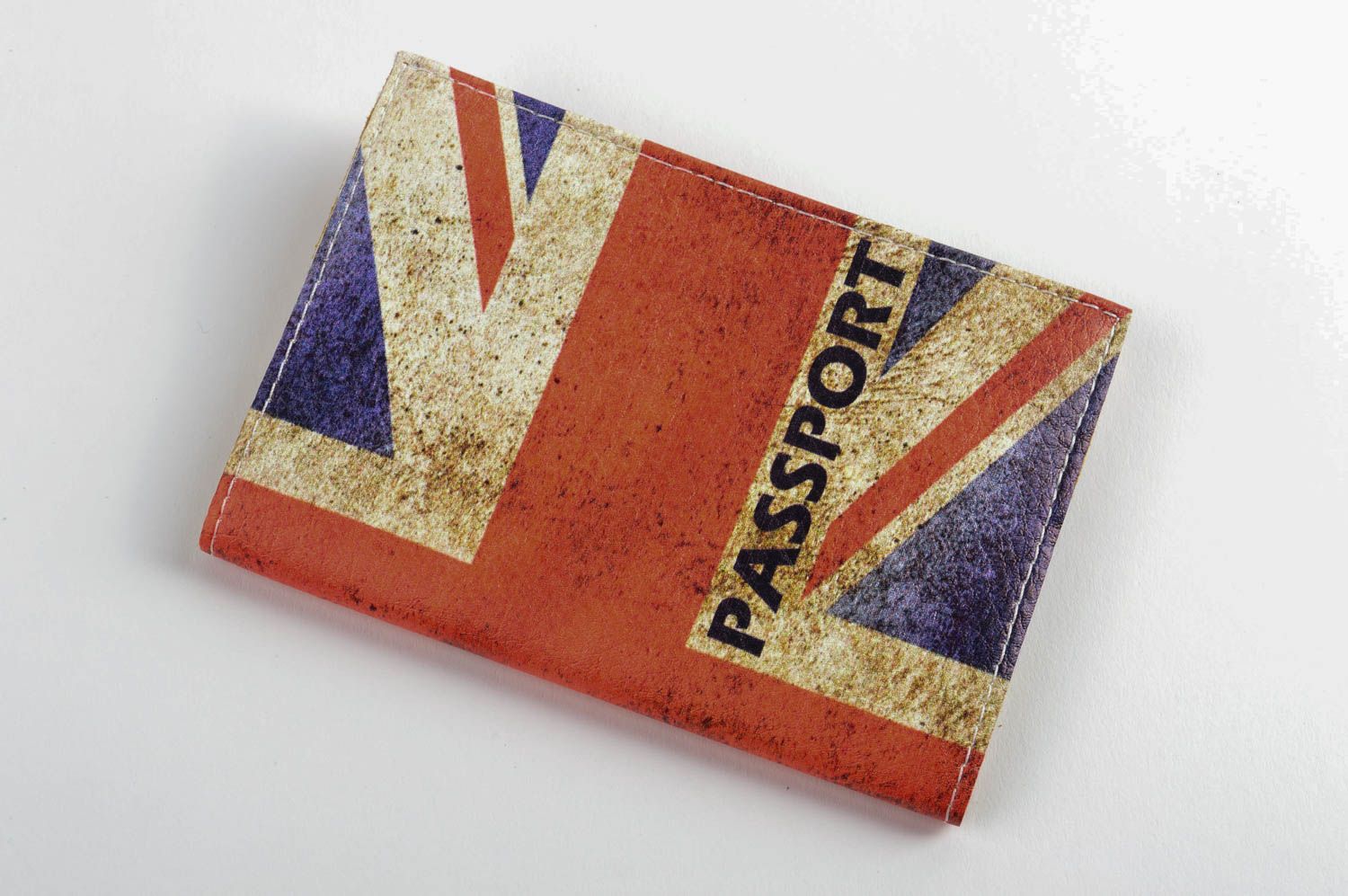 Обложка для паспорта handmade оригинальный подарок кожаный аксессуар Флаг фото 2