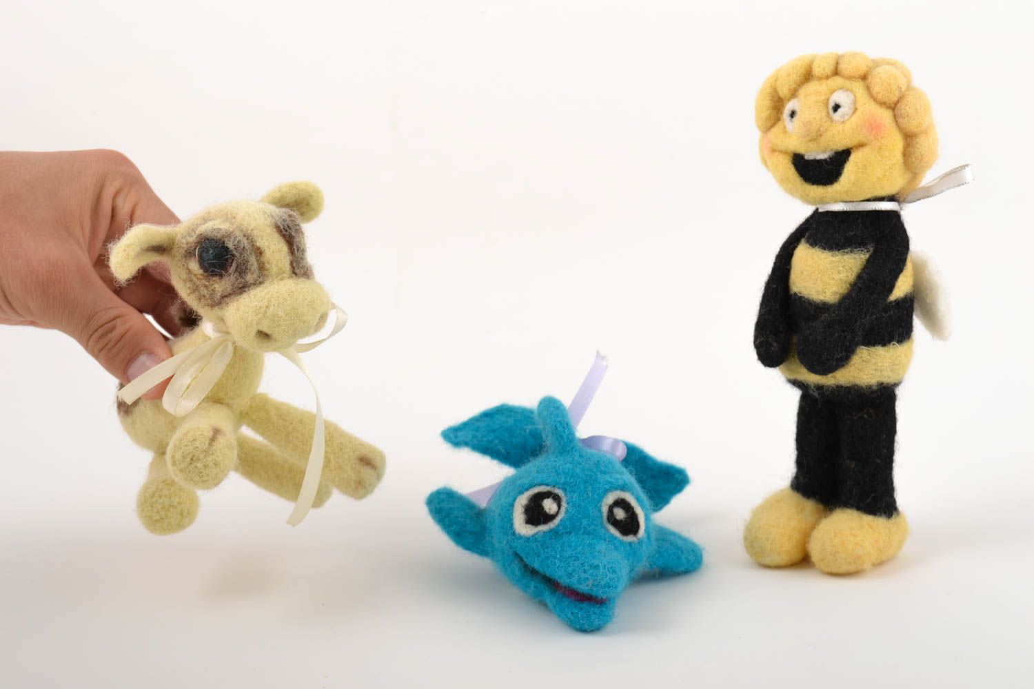 Игрушки ручной работы интерьерные игрушки набор из трех изделий мягкие игрушки фото 5