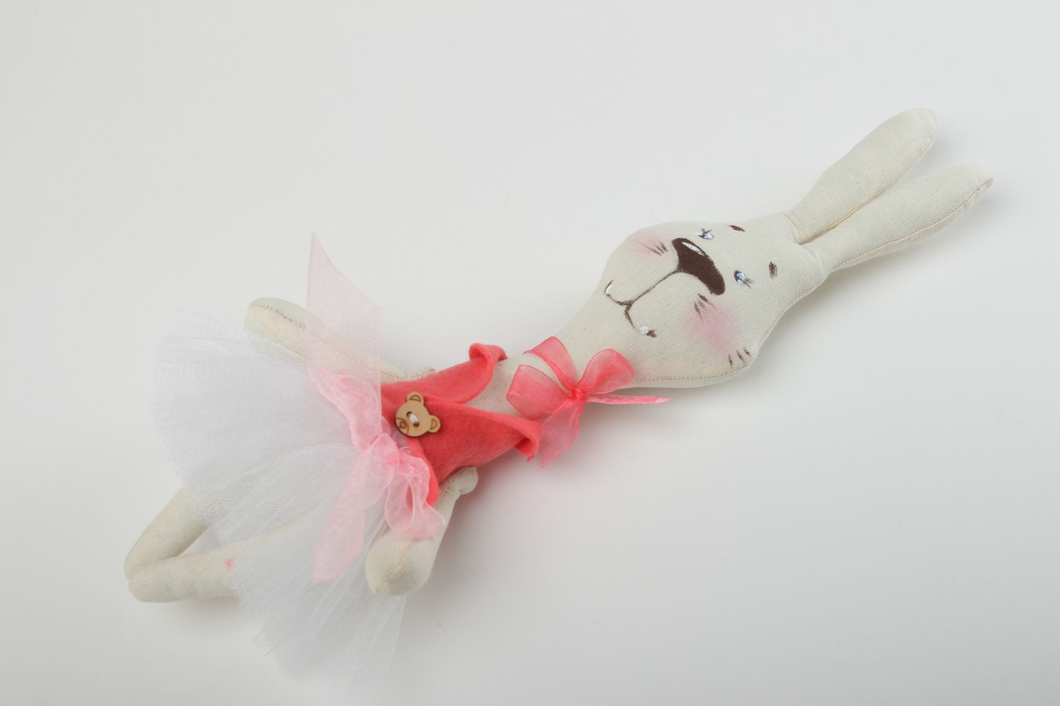 Juguete artesanal muñeco de peluche regalo original para coleccionar Conejo	 foto 2