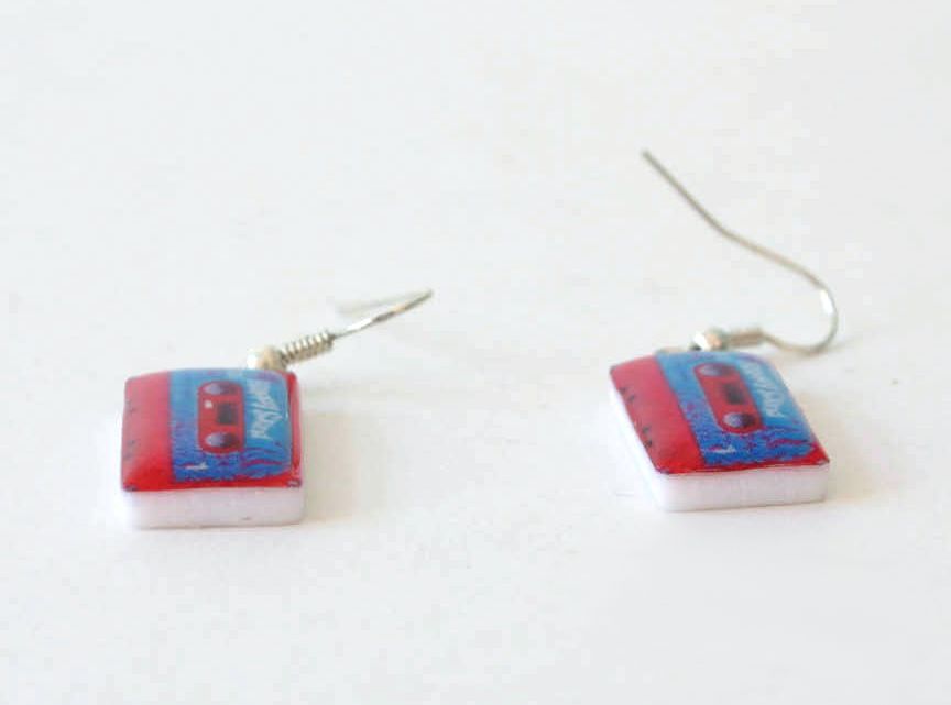 Polymer clay earrings with print  photo 3
