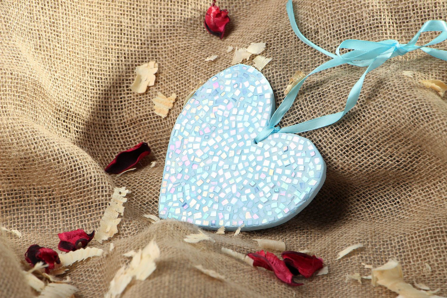 Подвеска декоративная Голубое сердце фото 5