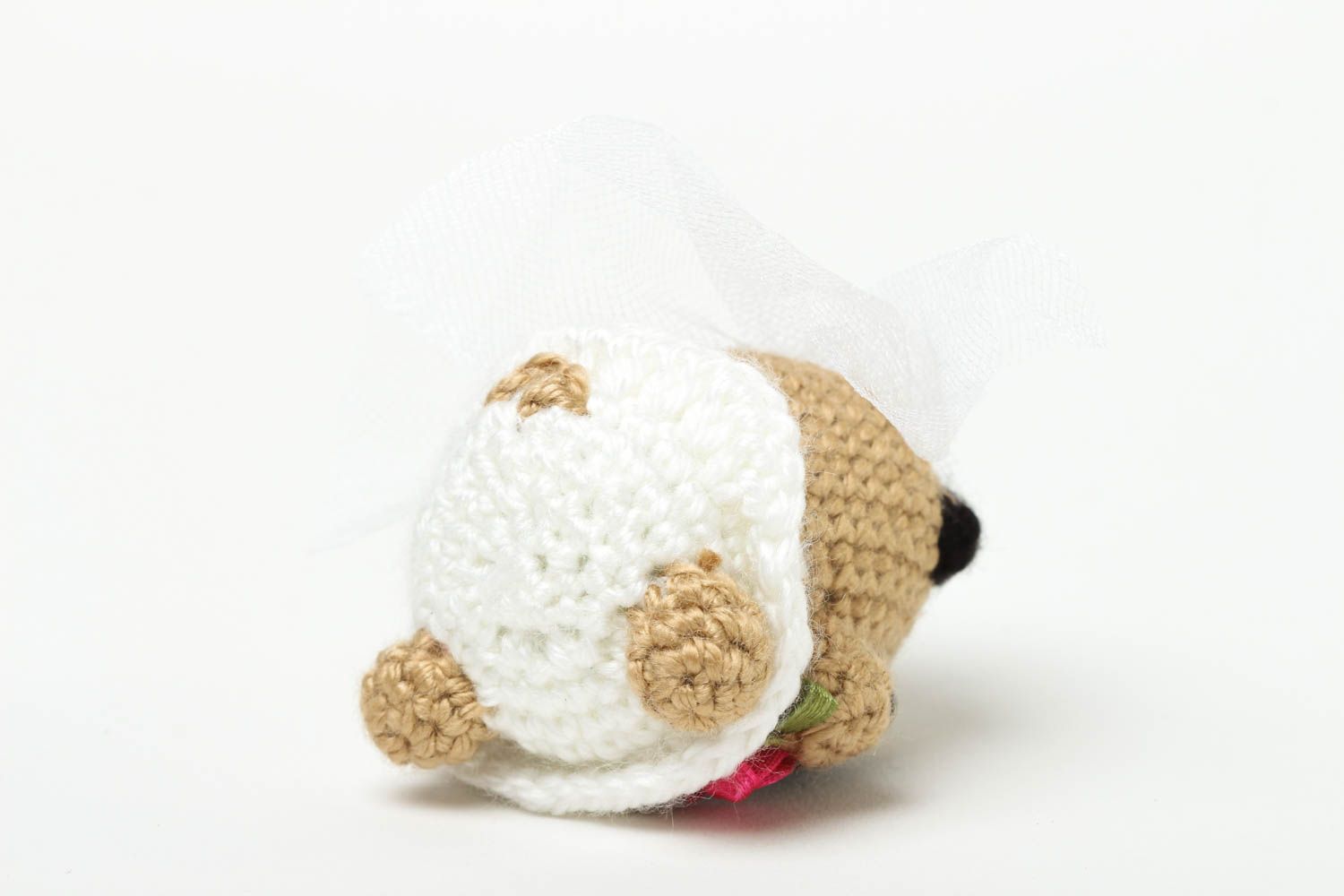 Handmade interior soft toy unusual crocheted dog stylish present for kids photo 4