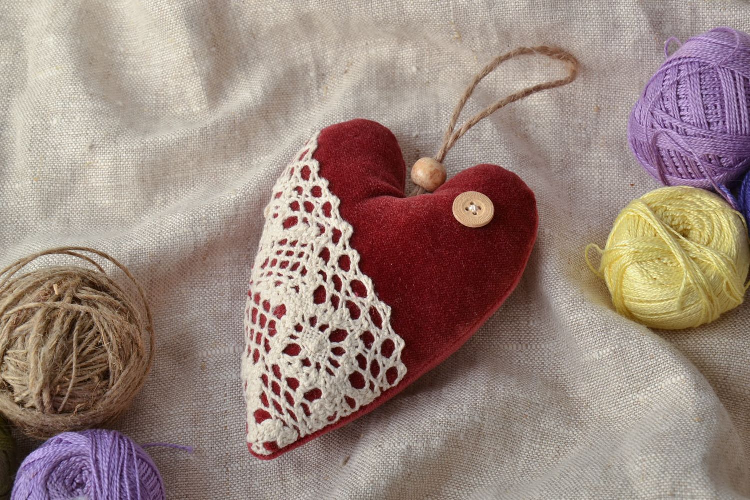 Handmade soft interior hanging Heart photo 1