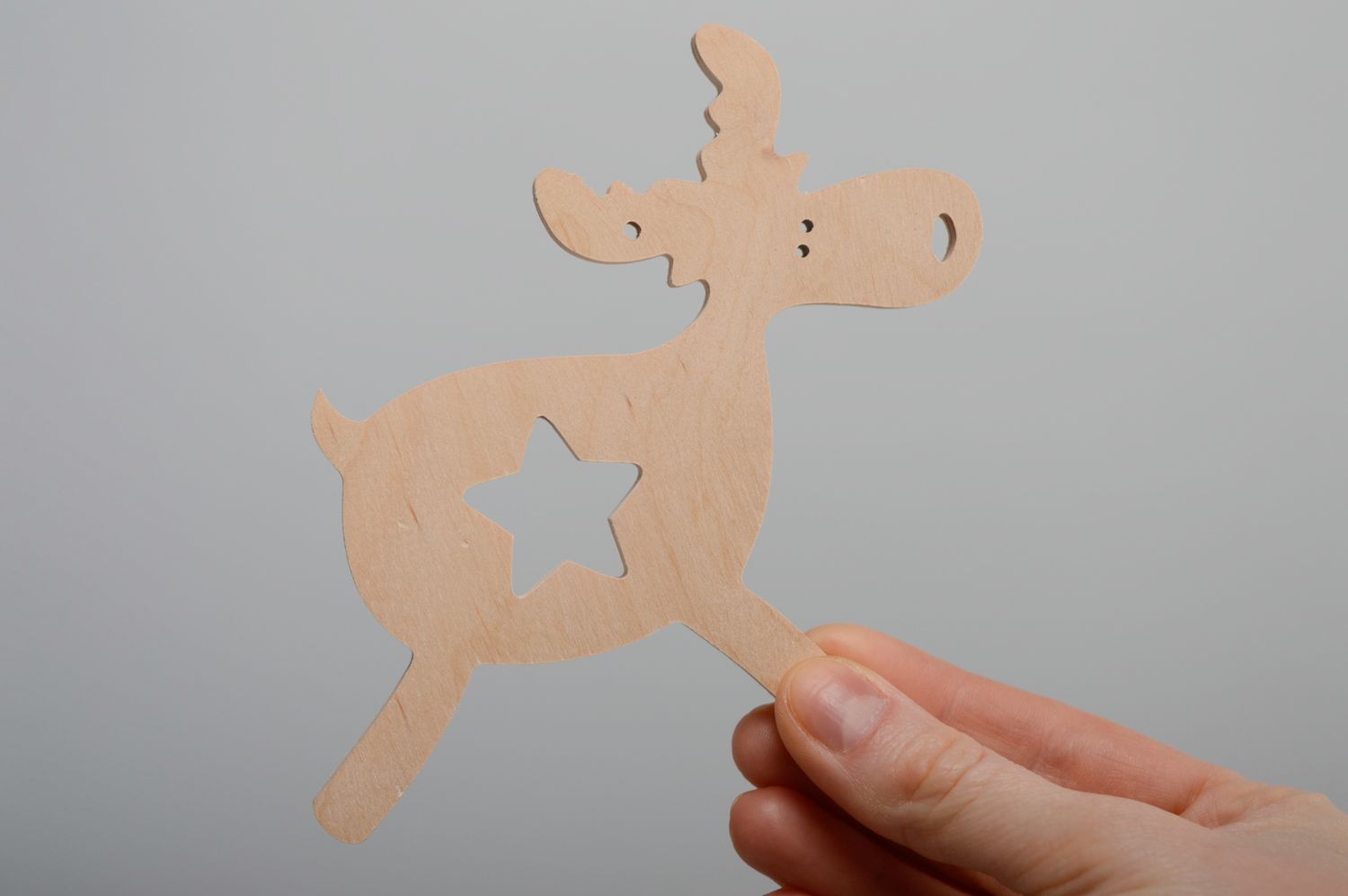 Plywood deer figurine craft blank for painting or decoupage photo 2