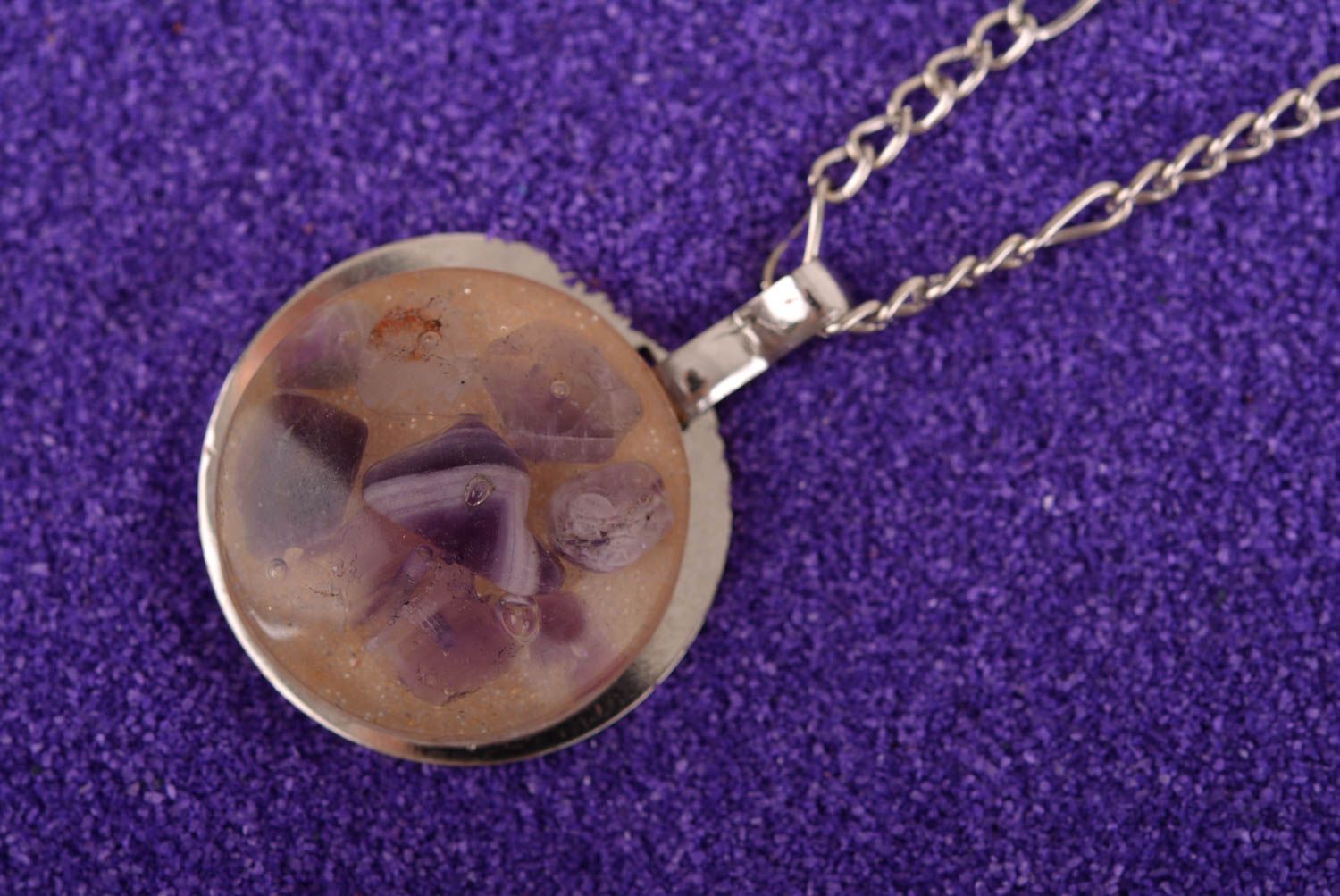 Handmade pendant unusual pendant designer accessory gift ideas epoxy jewelry photo 1