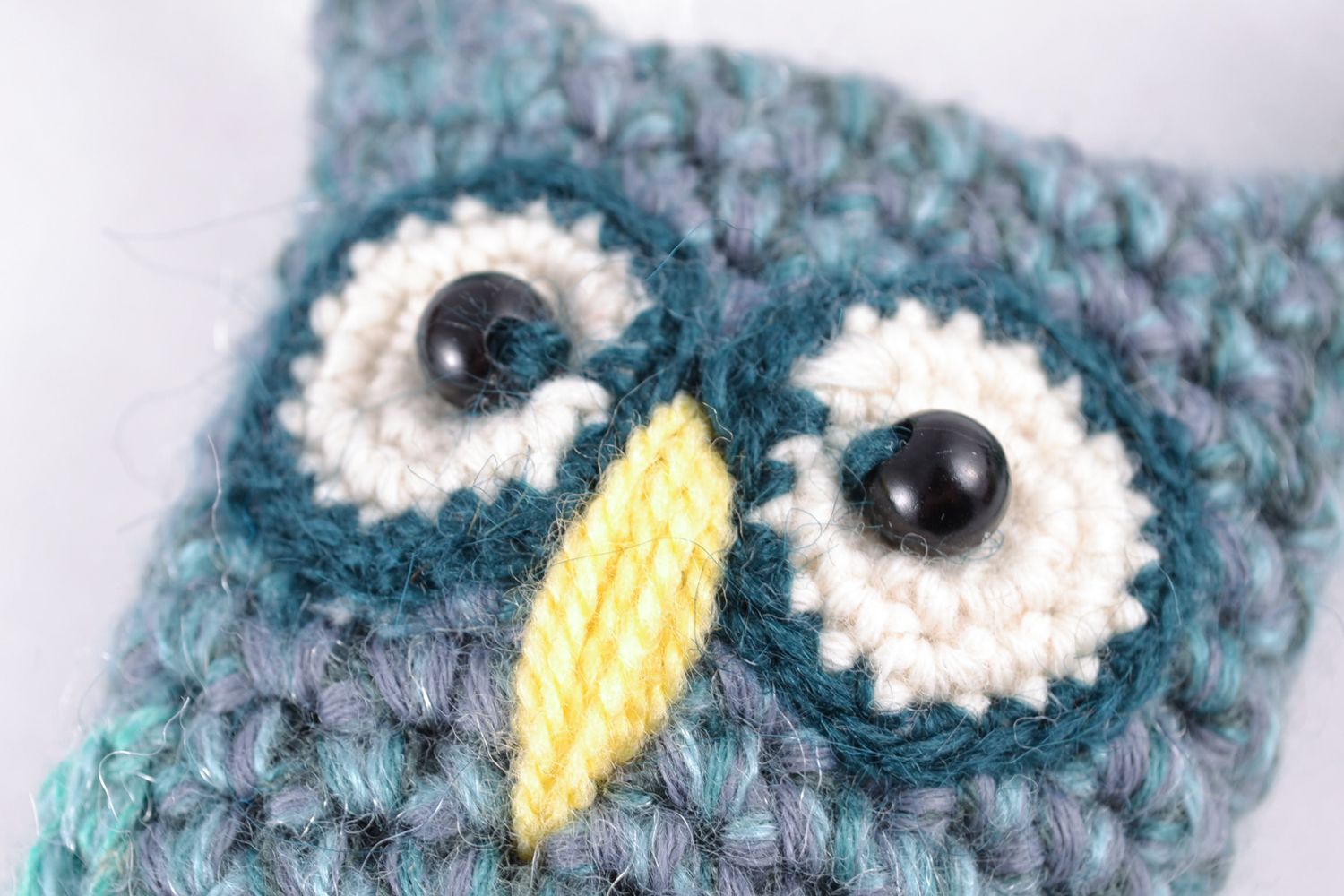 Soft crochet toy gray owl photo 3