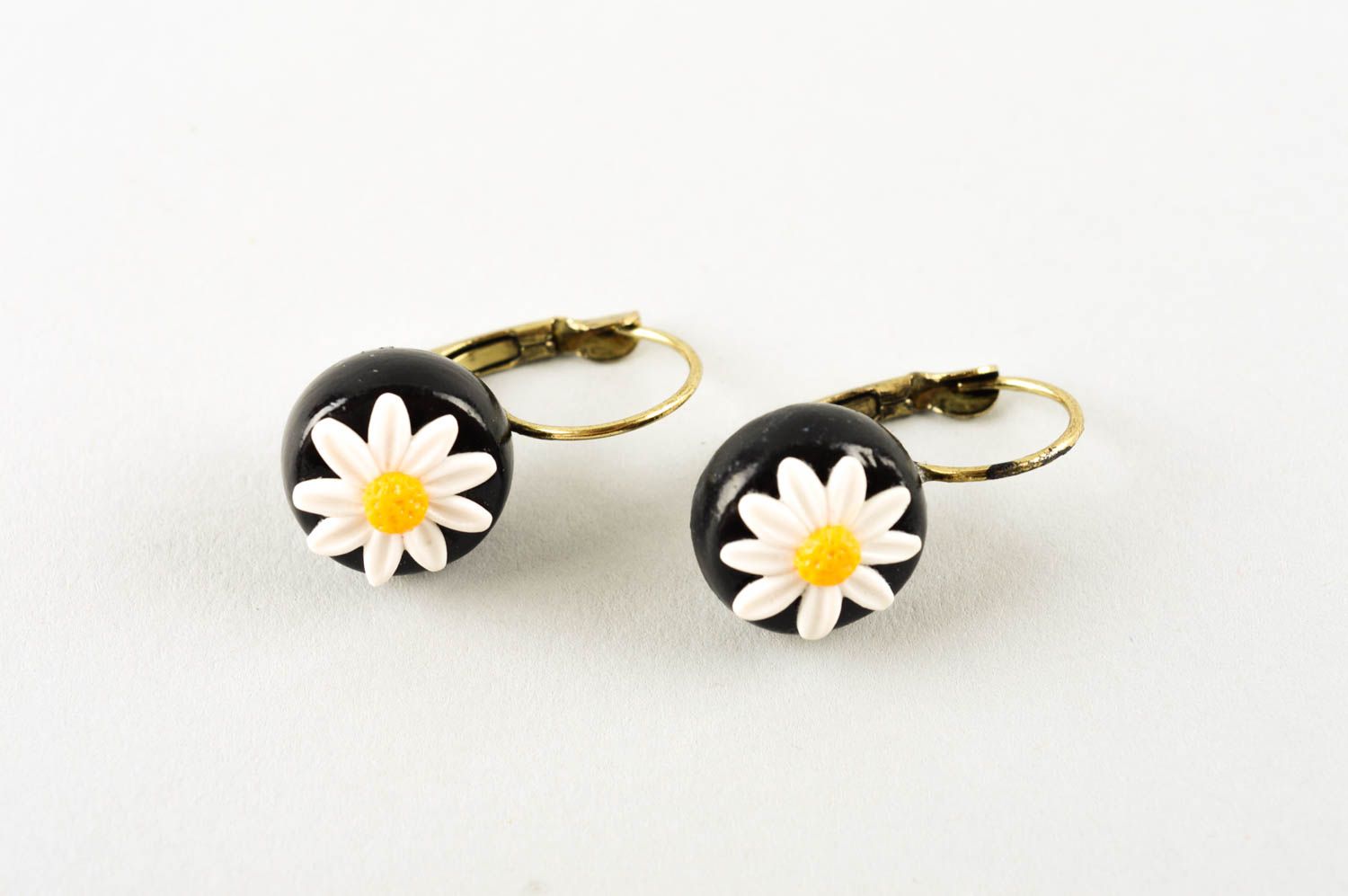 Handmade earrings polymer clay designer earrings flower jewelry gifts for girls photo 2