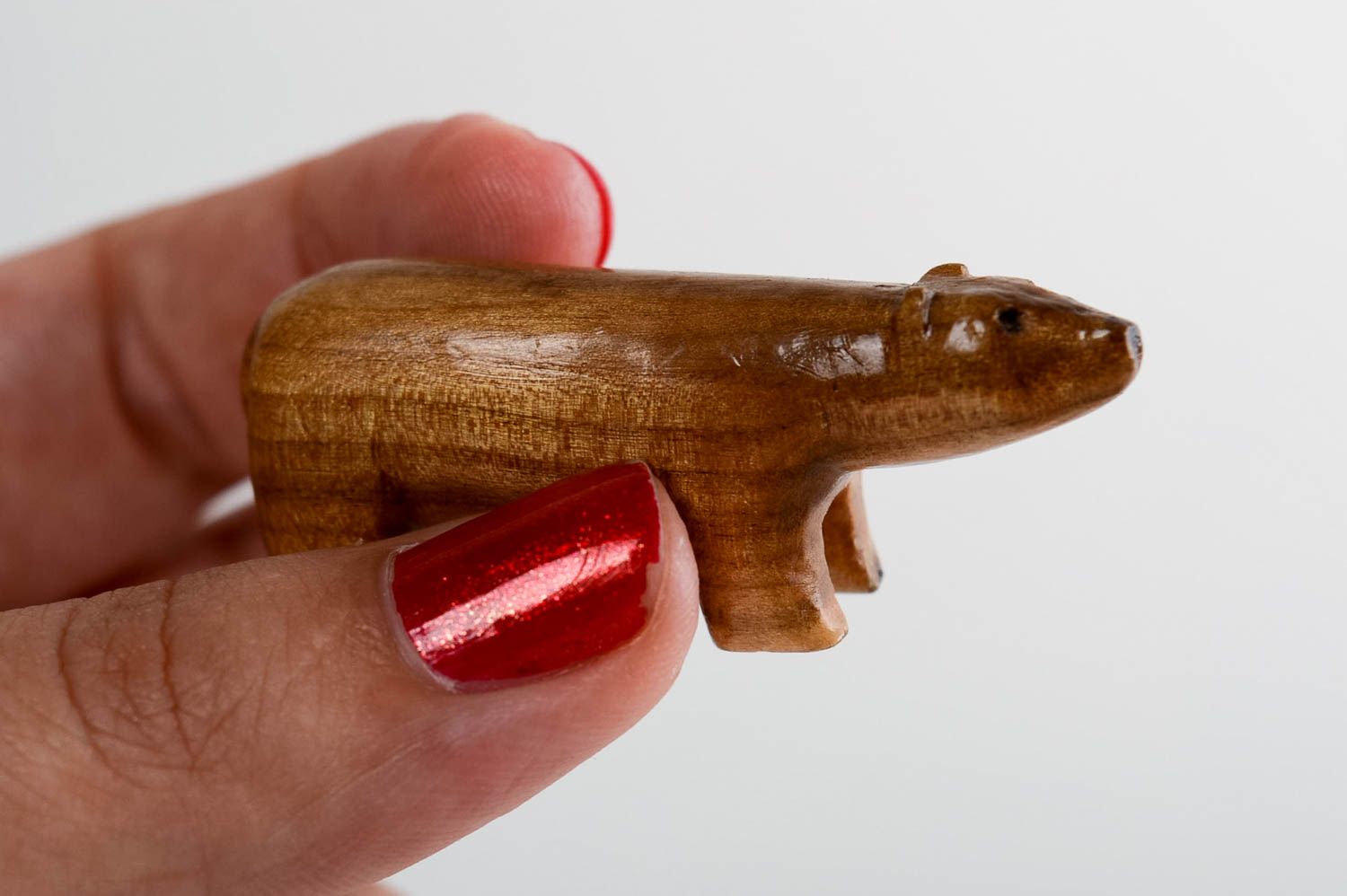 Unusual handmade figurine miniature animals wood craft decorative use only photo 5