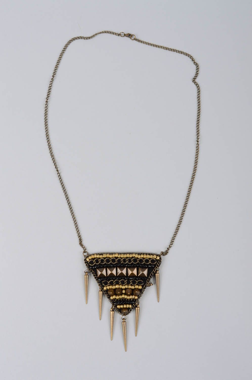 Beautiful beaded necklace stylish designer necklace unusual accessory photo 2