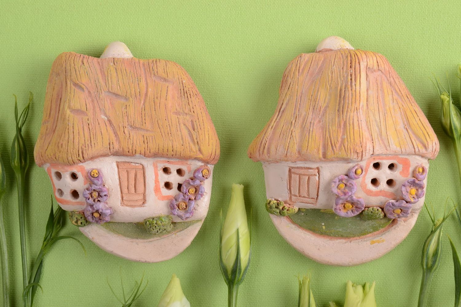 Set of fridge magnets unusual kitchen decor stylish cute presents 2 pieces photo 1