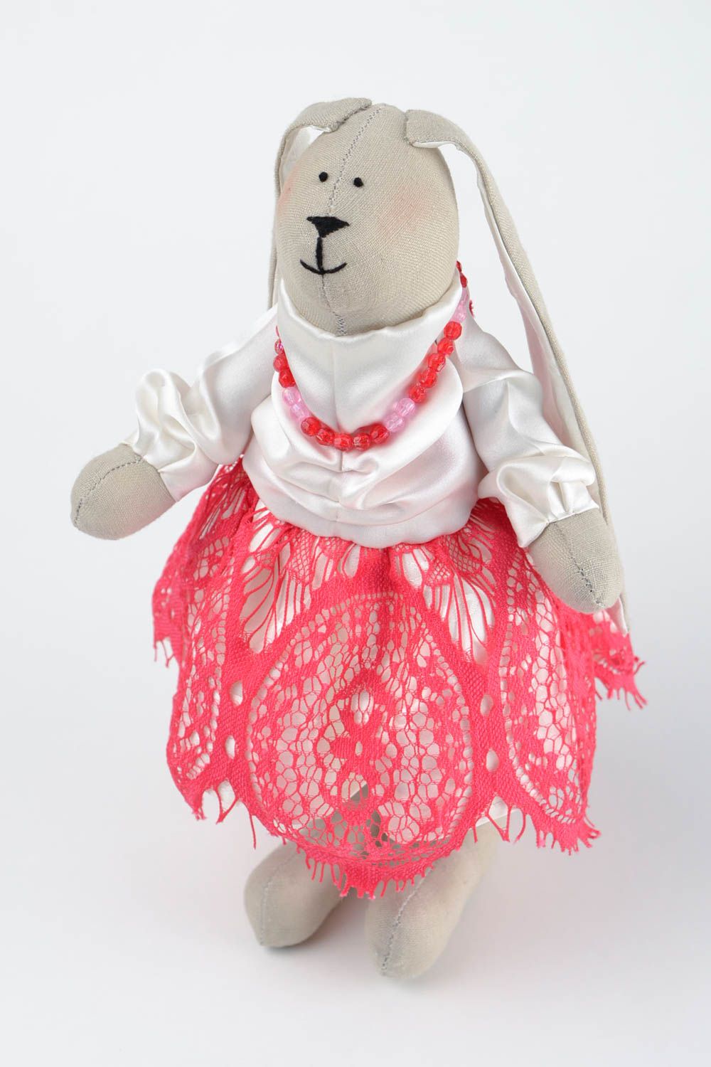 Игрушка заяц ручной работы авторская игрушка из ткани стильный подарок подруге фото 4