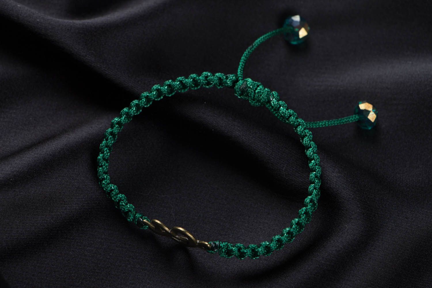 Bracelet fait main vert original Cœur photo 2
