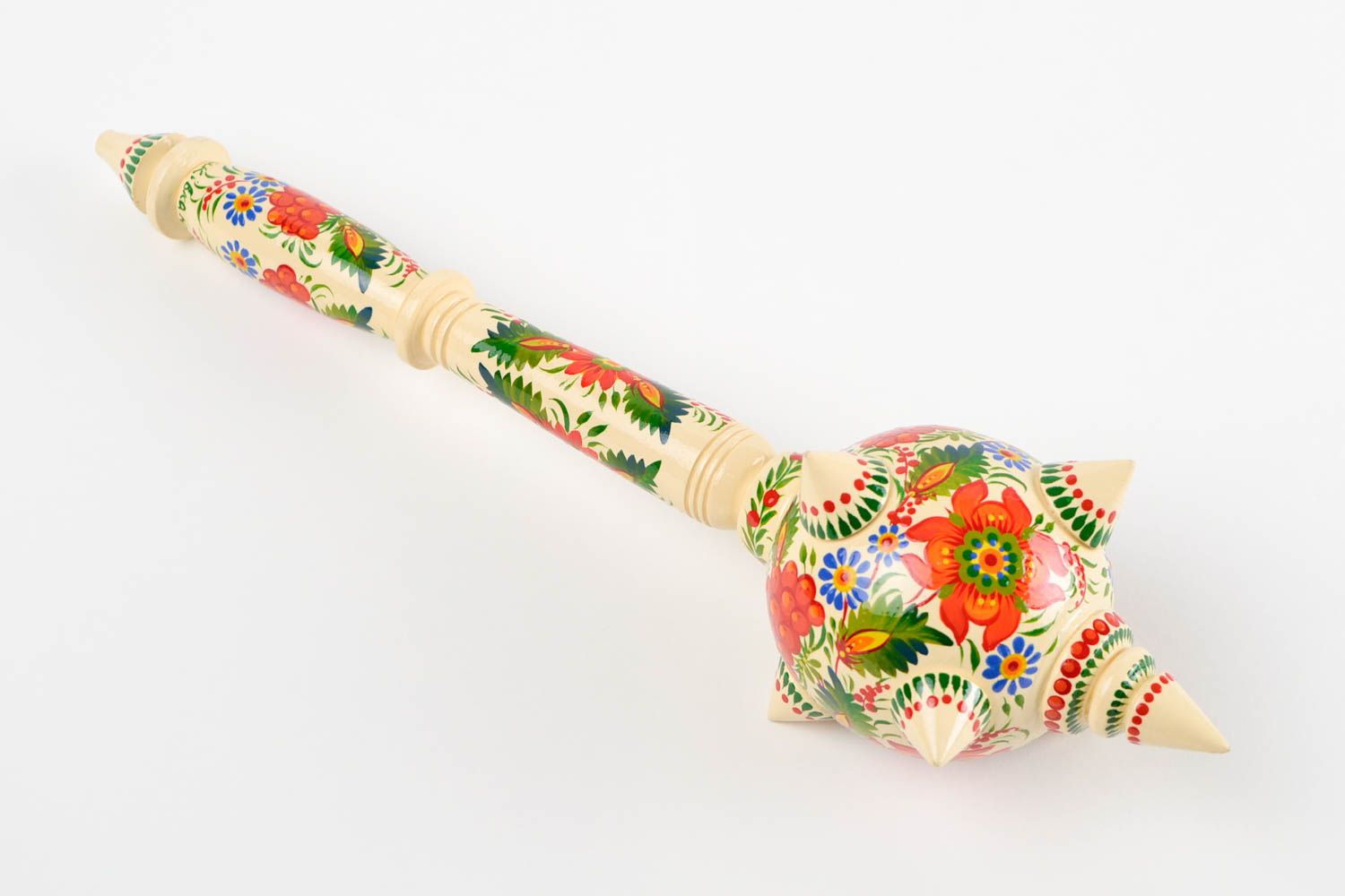 Handmade souvenir weapon stylish ethnic present wooden mace for decorative use photo 4