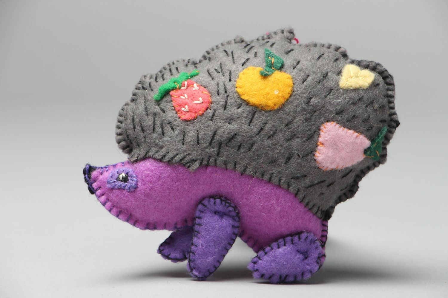 Handmade soft toy made of felt Hedgehog photo 2
