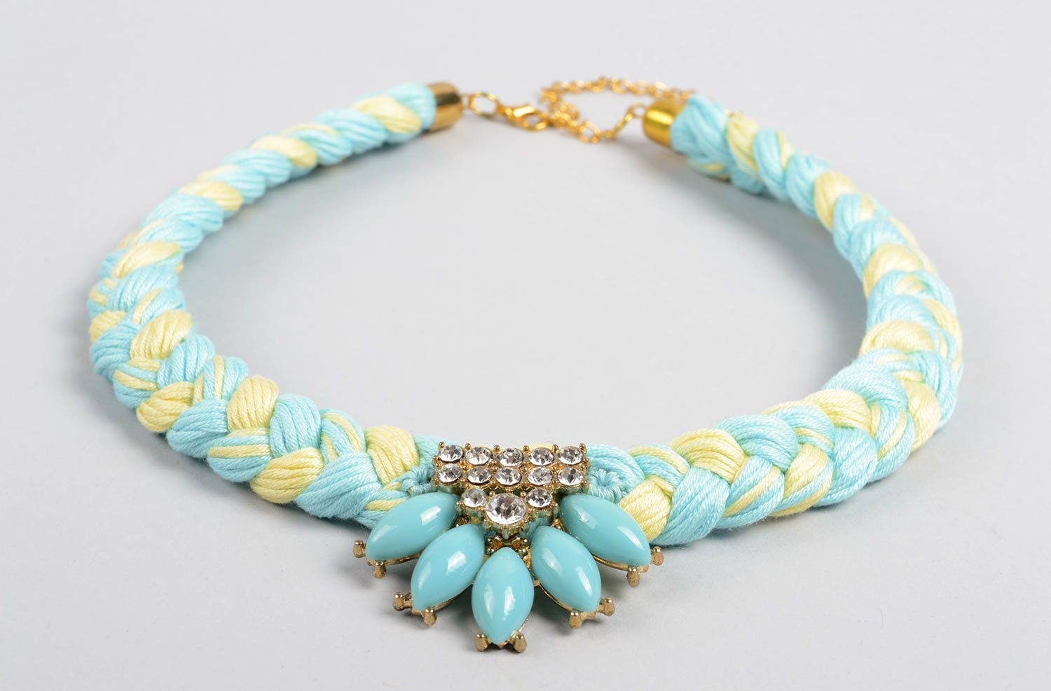 Handmade textile necklace stylish designer necklace beautiful accessory photo 2