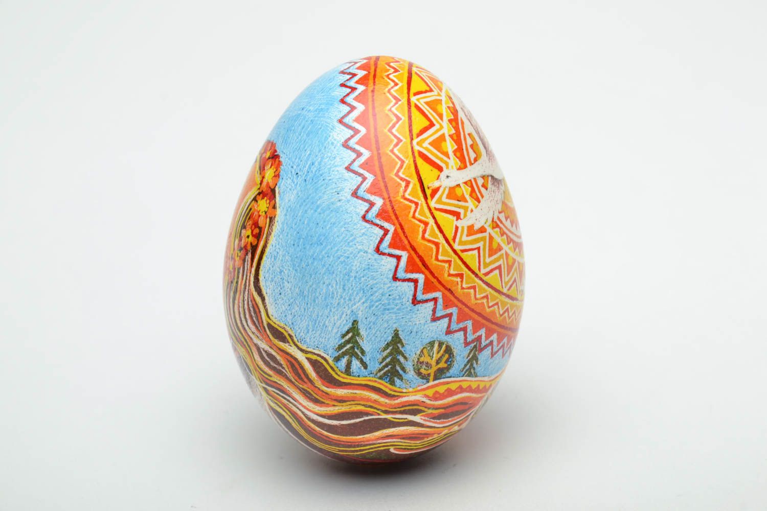 Designer painted egg decorated using wax technique photo 4