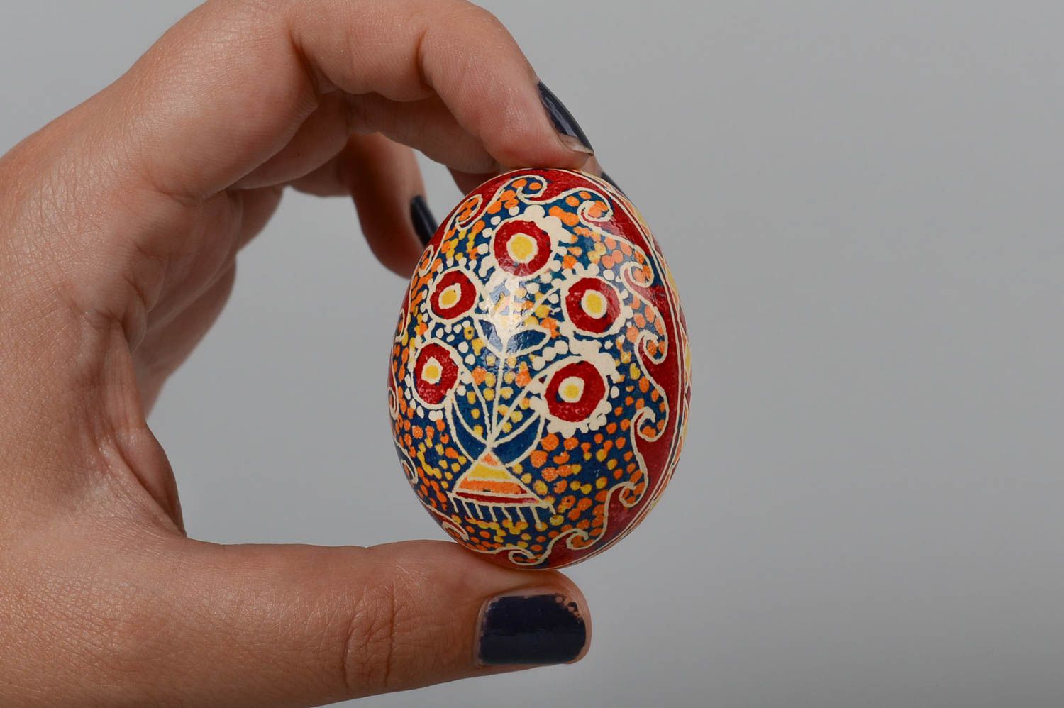 Cute painted Easter egg handmade Easter decor unusual beautiful egg for Easter photo 5
