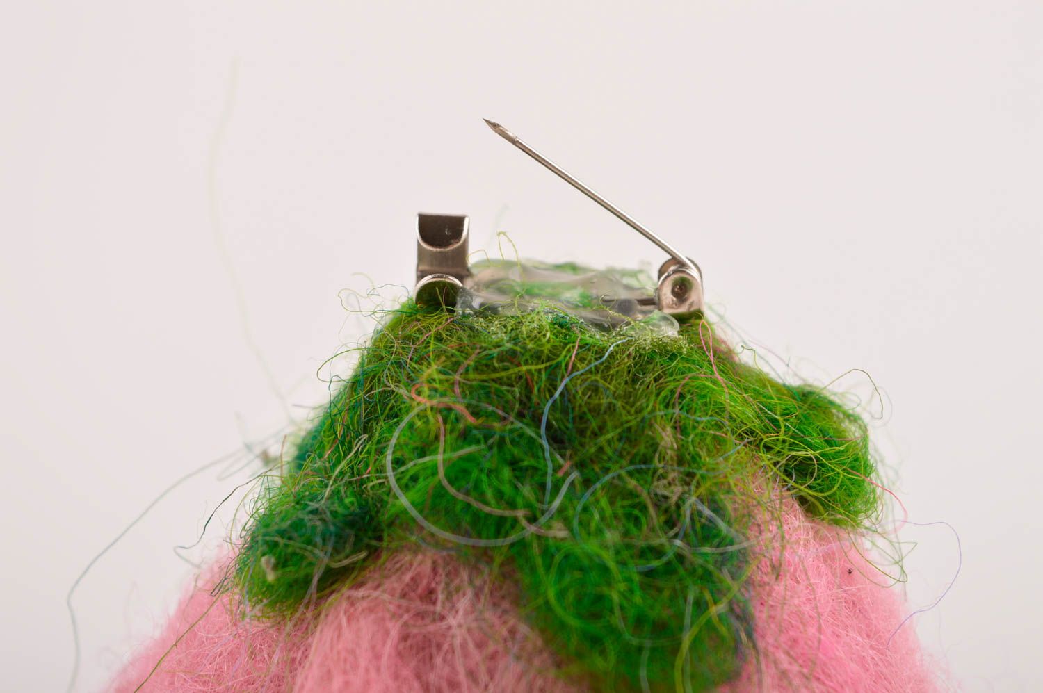 Broche hecho a mano de lana natural accesorio de moda regalo original para mujer foto 5