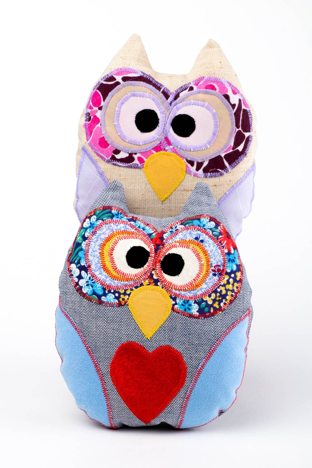 Handmade designer owl toys 2 cute soft toys for kids stylish textile toys photo 1