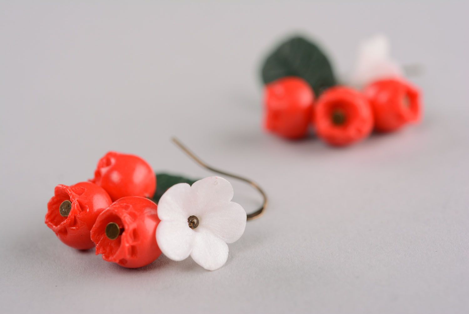 Handmade polymer clay earrings Berries photo 5