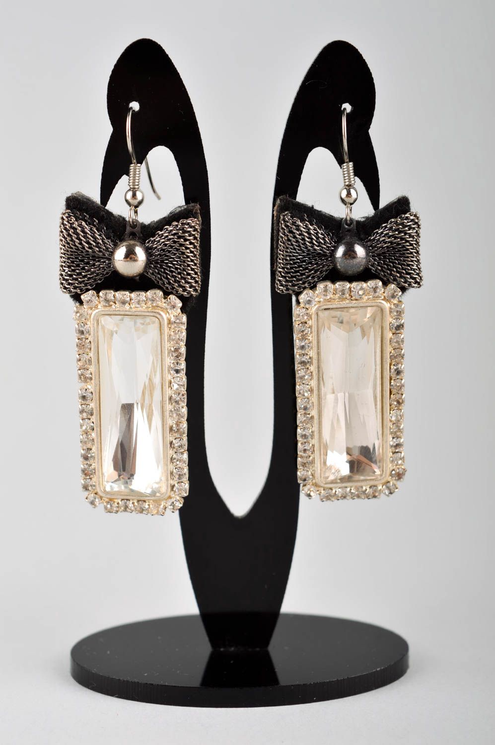 Long beaded earrings handmade earrings with crystal fashion jewelry for girls photo 2