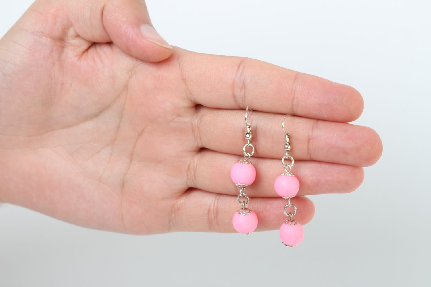 Boucles d'oreilles pendantes Bijou fait main Cadeau femme roses style romantique photo 5