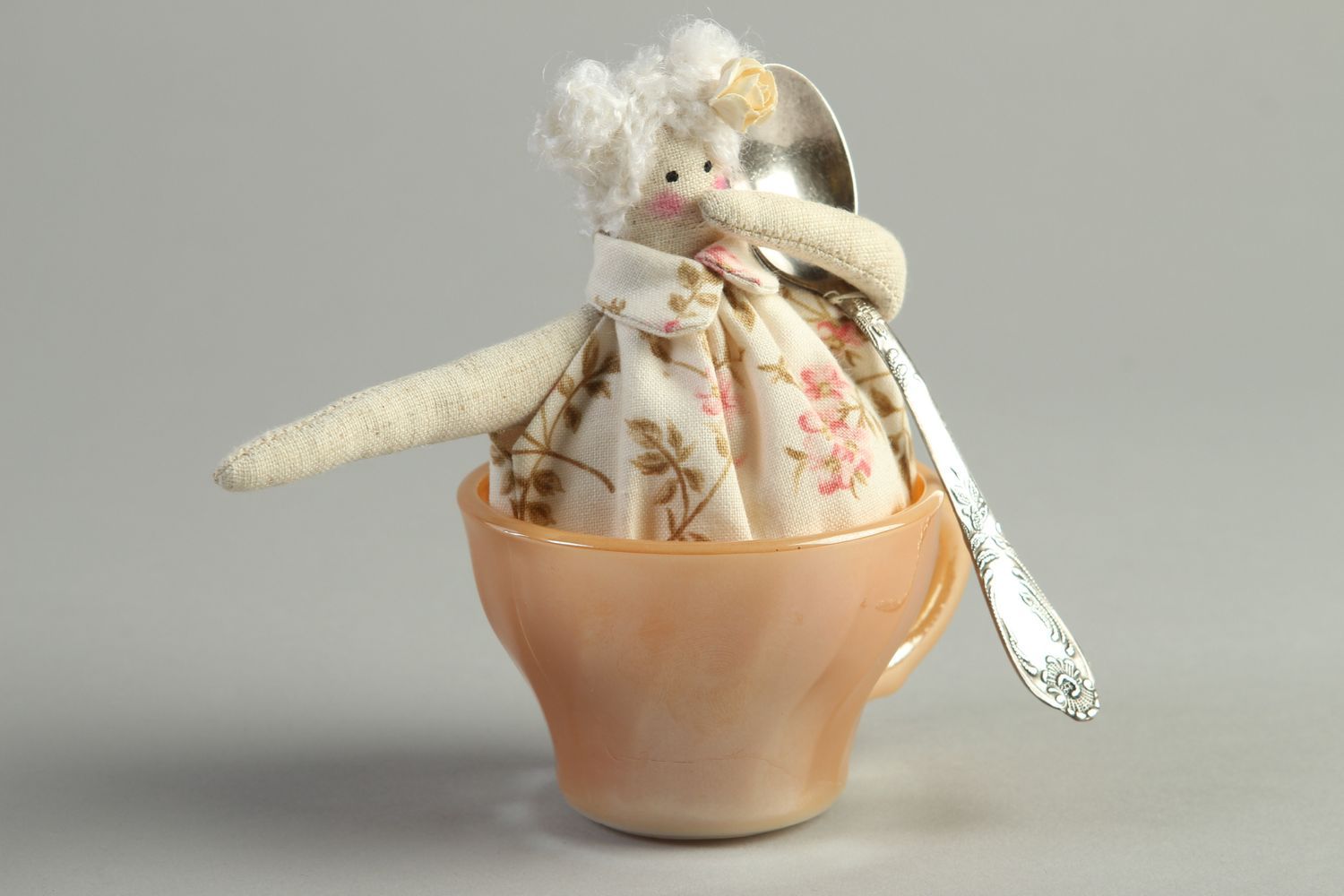 Small handmade soft toy rag doll stuffed toy cool rooms decorative use only photo 1