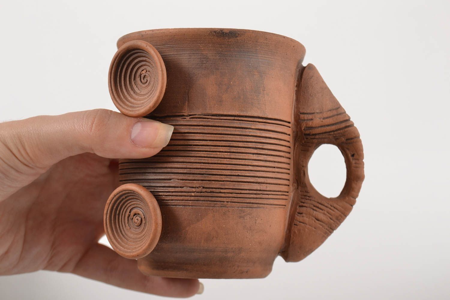Taza de barro hecha a mano vajilla de cerámica étnica utensilio de cocina  foto 5