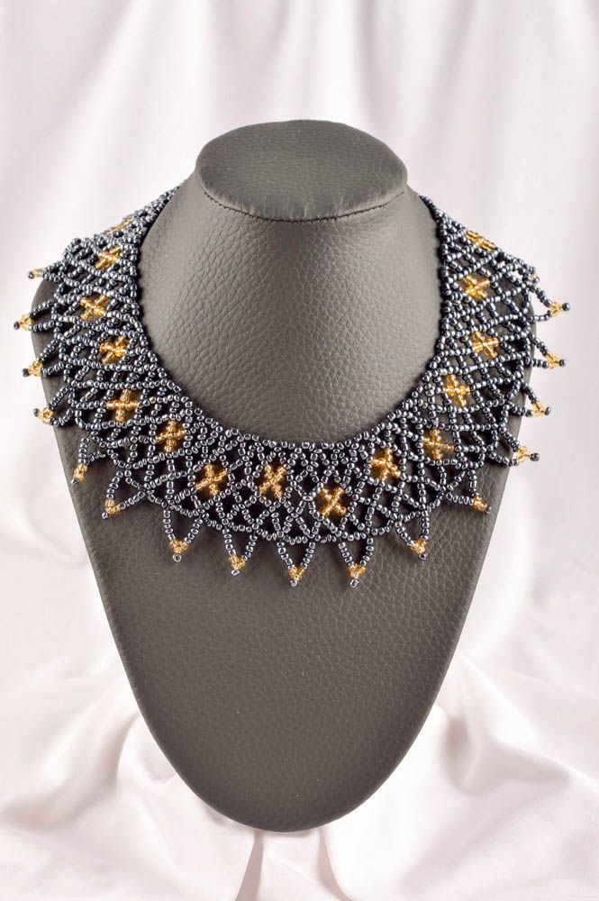Handmade elegant jewelry stylish beaded accessory unusual cute necklace photo 1