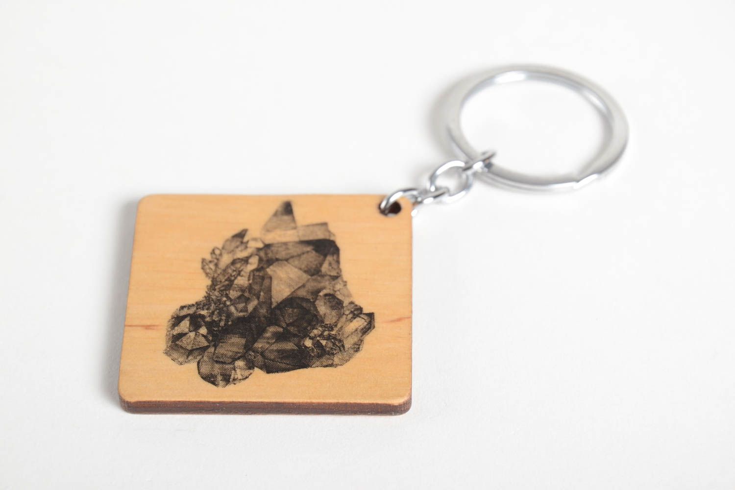 Designer keychain handmade wooden keyring key accessories gifts for guys photo 3