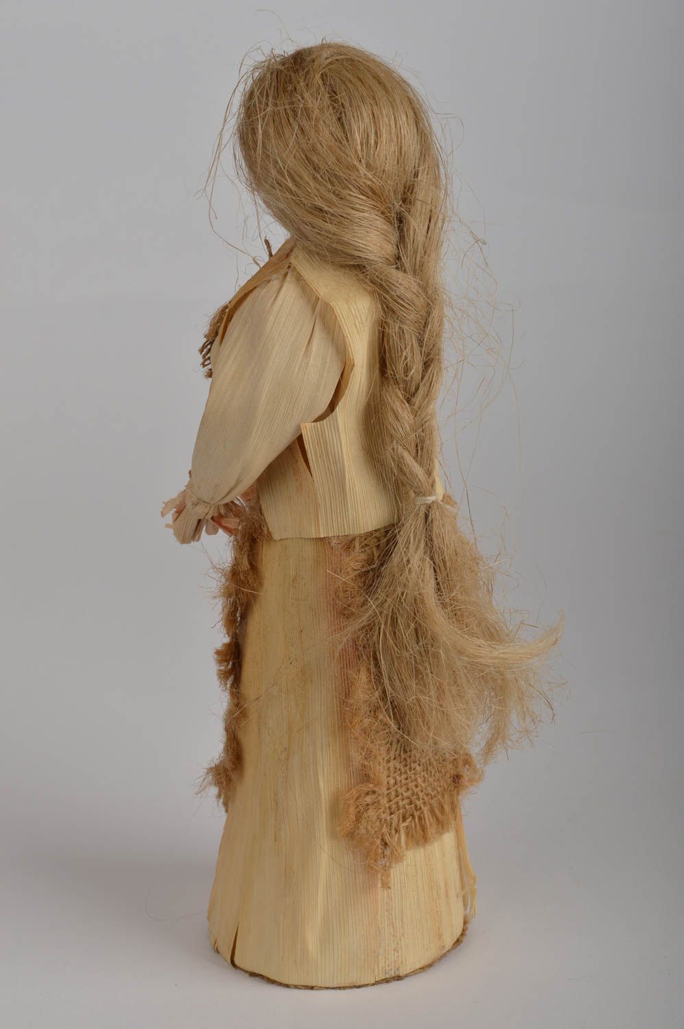 Beautiful handmade decorative woven statuette Girl unusual doll home charm photo 4