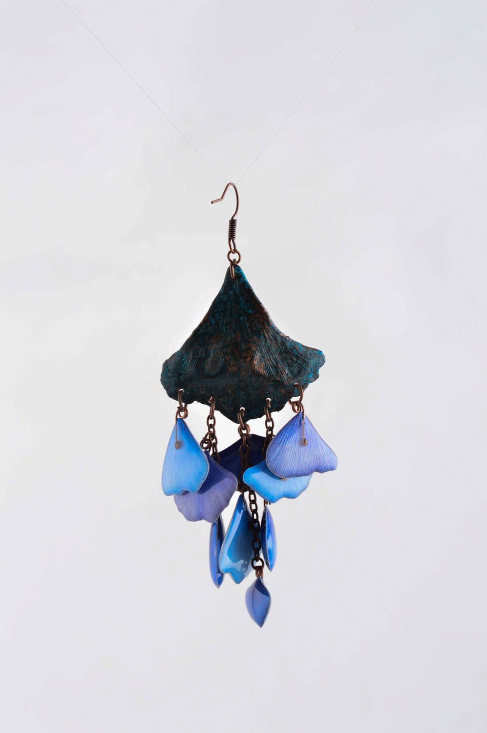 Handmade bright designer earrings stylish metal earrings bright jewelry photo 2