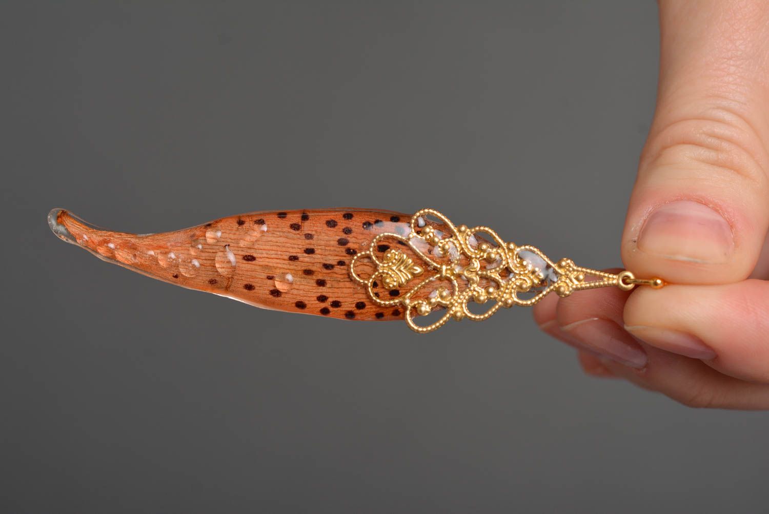 Украшение ручной работы модные серьги с лилией красивые серьги из эпоксидки фото 3
