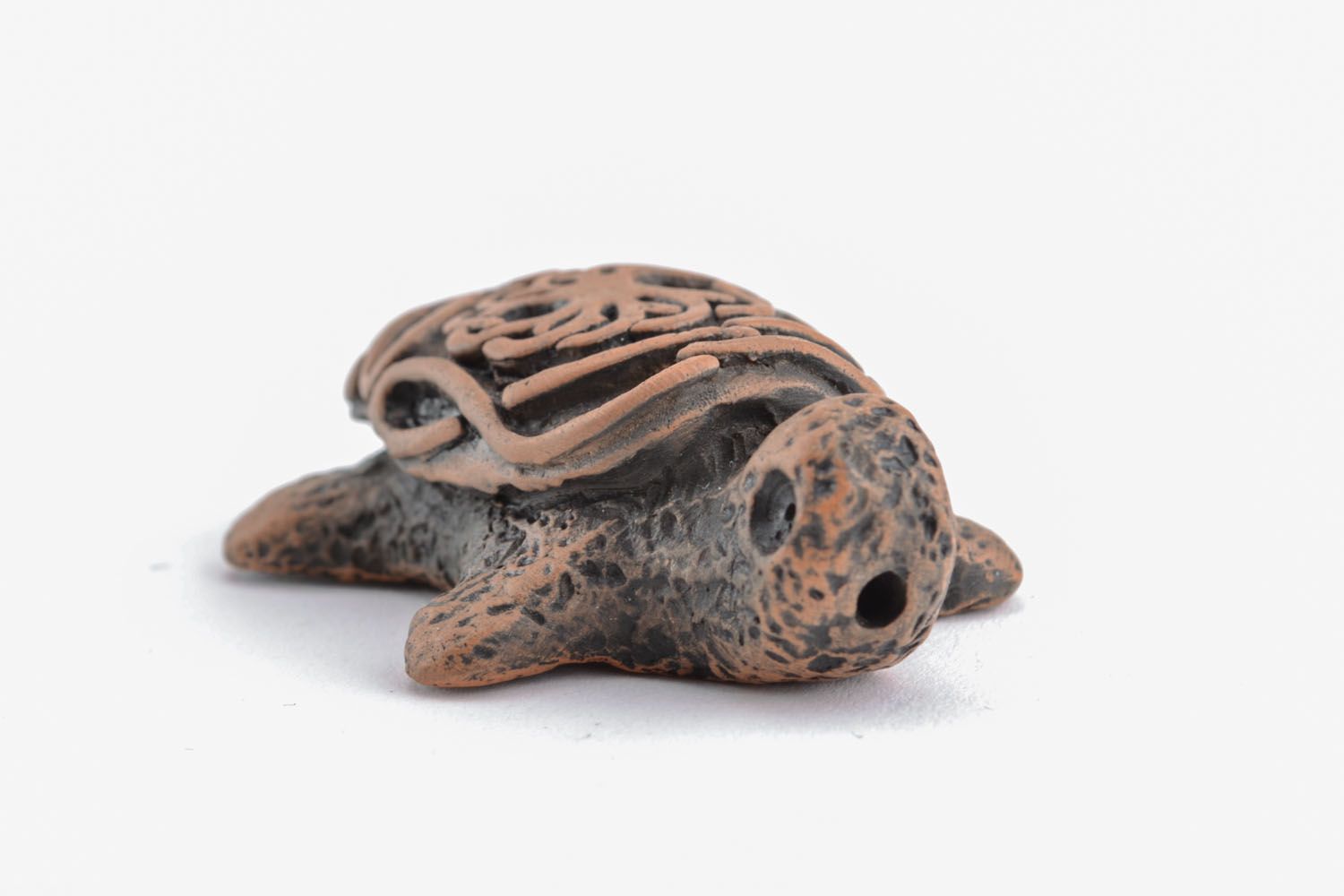 Pipa originale fatta a mano di argilla oggetti da collezione pipa tartaruga
 foto 2