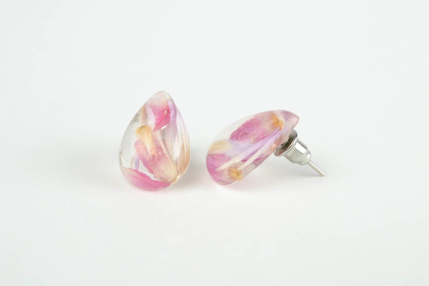 Handmade designer earrings stylish stud earrings beautiful pink earrings photo 5
