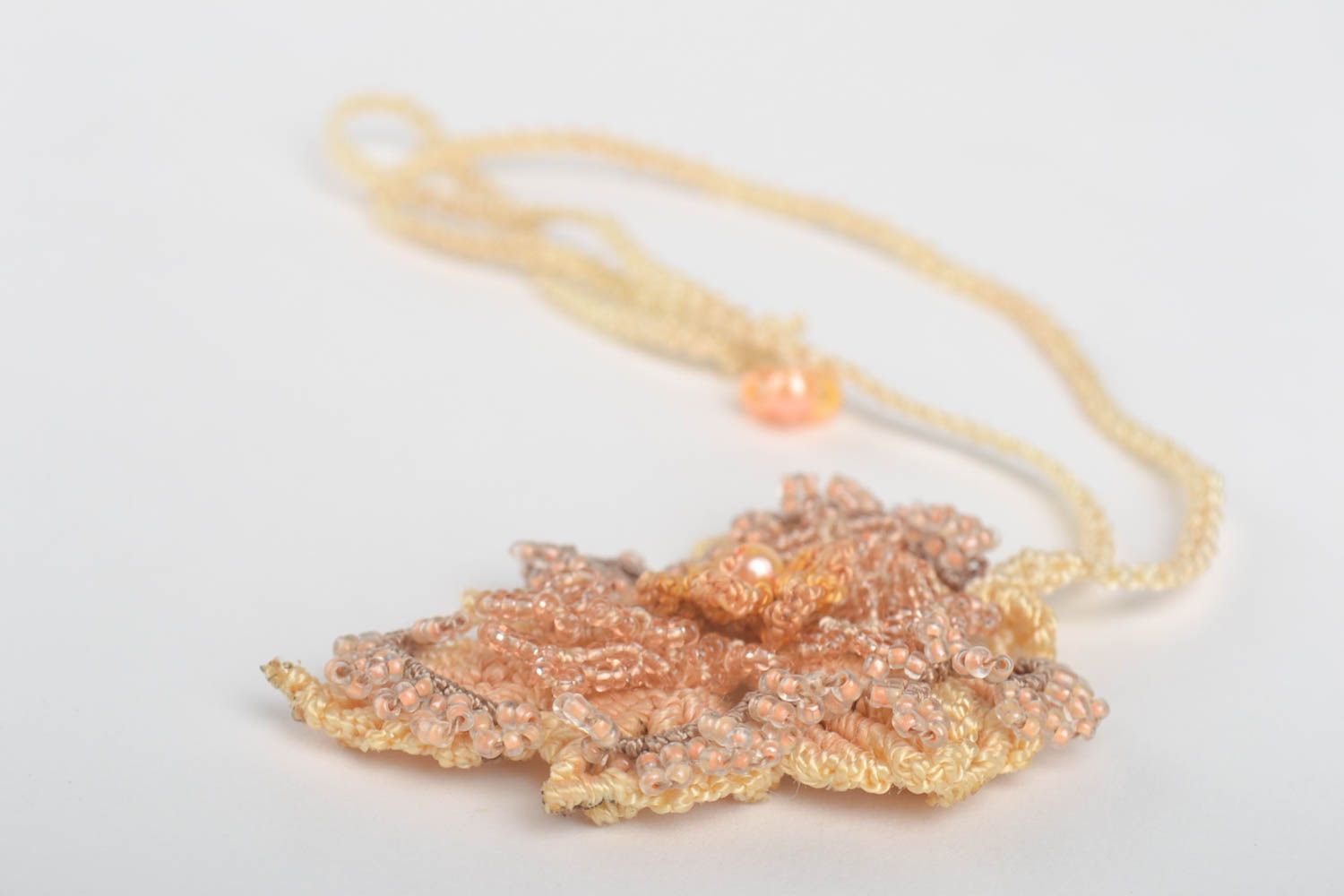 Handmade pendant designer pendant macrame jewelry unusual gift beads pendant photo 4